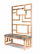 Ławka Szafka Pufa Tapicerowana Siedzisko Gładkie Hexagony Mandala Wieszak LGS-74 Rozmiary od 50 cm do 200 cm Emra Wood Design