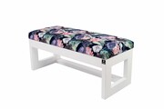 Ławka Pufa Tapicerowana Siedzisko Gładkie Akwarela Kwiaty Ptaki LPG-16 Rozmiary od 50 cm do 200 cm Emra Wood Design