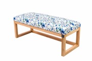 Ławka Pufa Tapicerowana Siedzisko Gładkie Kwiaty Malowane LPG-2 Rozmiary od 50 cm do 200 cm Emra Wood Design