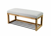 Ławeczka Pufa Tapicerowana Siedzisko Gładkie Ekoskóra Popiel Dębowa Loft LPG-4 Rozmiary od 50 cm do 200 cm Emra Wood Design