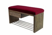 Ławka Szafka Pufa Tapicerowana Siedzisko Gładkie Bordowy LGS-1 Rozmiary od 50 cm do 200 cm Emra Wood Design