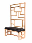 Ławka Szafka Pufa Tapicerowana Siedzisko Gładkie Ekoskóra Czarny Wieszak LGS-70 Rozmiary od 50 cm do 200 cm Emra Wood Design