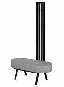 Ławka Do Przedpokoju Z Wieszakiem Metalowa Siedzisko Tapicerowane Stal LMW-8 Emra Wood Design
