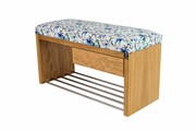Ławka Szafka Pufa Tapicerowana Siedzisko Gładkie Kwiaty Malowane LGS-2 Rozmiary od 50 cm do 200 cm Emra Wood Design