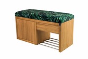 Ławka Szafka Pufa Tapicerowana Siedzisko Gładkie Liście Tropikalne LGS-7 Rozmiary od 50 cm do 200 cm Emra Wood Design