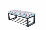 Ławka Pufa Tapicerowana Kwiaty Łowieckie Stal LGM-6 Rozmiary od 50 cm do 200 cm Emra Wood Design