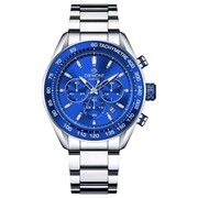 Zegarek Męski Giewont Chronograph Sapphire Srebrno Niebieski GW9580-B3 Giewont