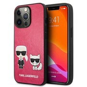Etui Karl Lagerfeld Ikonik Karl&Choupette na iPhone 13 Pro / iPhone 13 - fuksjowe Karl Lagerfeld