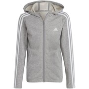 Bluza dla dzieci adidas Essentials 3-Stripes Full-Zip Hoodie szara IC3635 adidas