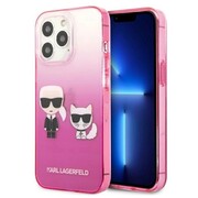Etui Karl Lagerfeld Gradient Ikonik Karl&Choupette na iPhone 13 Pro / iPhone 13 - różowe Karl Lagerfeld