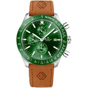 Zegarek Męski Giewont Chronograph Sapphire Brązowo Zielony GW8720-A3 Giewont