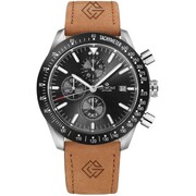 Zegarek Męski Giewont Chronograph Sapphire Brązowo Czarny GW8720-A1 Giewont
