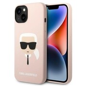 Etui Karl Lagerfeld Silicone Karl's Head na iPhone 14 Plus - różowe Karl Lagerfeld