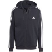 Bluza męska adidas Essentials Fleece 3-Stripes Full-Zip czarna IB4029 adidas