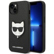 Etui Karl Lagerfeld Saffiano Choupette Head Patch na iPhone 14 Plus - czarne Karl Lagerfeld