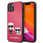 Etui Karl Lagerfeld Ikonik Karl&Choupette na iPhone 13 mini - fuksjowe Karl Lagerfeld