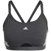 Stanik damski adidas Aeroreact Training Light-Support 3-Stripes Bra ciemnoszary HC7870 adidas