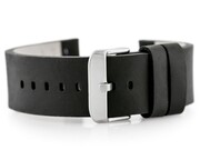 Pasek skórzany do zegarka W39 - czarny/biały 22mm Pacific