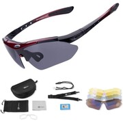 Rockbros okulary z polaryzacją 5 szkieł black/red Rockbros