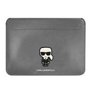 Pokrowiec Karl Lagerfeld Saffiano Ikonik Karl na laptopa 16'' - srebrny Karl Lagerfeld