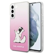Etui Karl Lagerfeld Choupette Eat na Samsung Galaxy S22+ - różowe Karl Lagerfeld