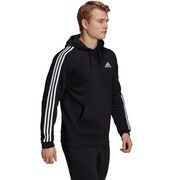 Bluza męska adidas Essentials Fleece 3-Stripes Hoodie czarna GK9072 adidas