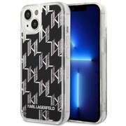 Etui Karl Lagerfeld Liquid Glitter Monogram na iPhone 14 - czarne Karl Lagerfeld