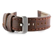 Pasek skórzany do zegarka W49 - ciemny brąz - 24mm Pacific