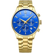 Zegarek Męski Giewont Chronograph Sapphire Złoto Niebieski GW6310-B5 Giewont