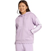 Bluza damska adidas Essentials 3-Stripes Full-Zip Fleece Hoodie fioletowa JY3080 adidas