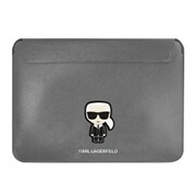 Pokrowiec Karl Lagerfeld Saffiano Ikonik Karl na laptopa 13-14'' - srebrny Karl Lagerfeld