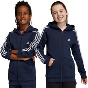 Bluza dla dzieci adidas Essentials 3-Stripes Fleece Full-Zip Hoodie granatowa IC0600 adidas