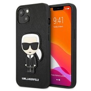 Etui Karl Lagerfeld Saffiano Ikonik Karl's Patch na iPhone 13 mini - czarne Karl Lagerfeld