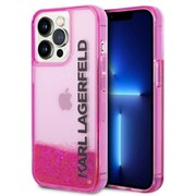 Etui Karl Lagerfeld Liquid Glitter Elong na iPhone 14 Pro - różowe Karl Lagerfeld