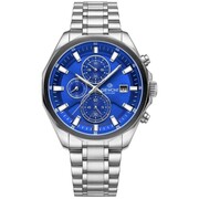 Zegarek Męski Giewont Chronograph Sapphire Srebrno Niebieski GW7290-B3 Giewont