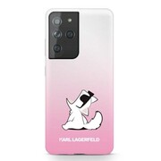 Etui Karl Lagerfeld Choupette Fun na Samsung Galaxy S21 Ultra - różowe Karl Lagerfeld