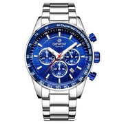 Zegarek Męski Giewont Chronograph Sapphire Srebrno Niebieski GW9140-B3 Giewont