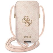 Torebka Guess 4G Big Metal Logo 6.7'' - różowa