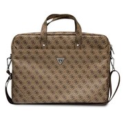 Torba Guess Saffiano 4G Triangle Logo na laptopa 16'' - brązowa Guess