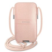 Torebka Guess Saffiano Strap 6.1'' - różowa Guess