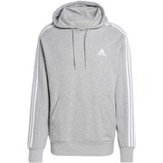 Bluza męska adidas Essentials French Terry 3-Stripes Hoodie szara IC0437 adidas