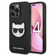 Etui Karl Lagerfeld Saffiano Choupette Head Patch na iPhone 14 Pro - czarne Karl Lagerfeld