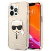 Etui Karl Lagerfeld Glitter Karl's Head na iPhone 13 Pro / iPhone 13 - złote Karl Lagerfeld