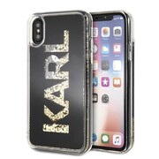 Etui Karl Lagerfeld Karl logo Glitter na iPhone X / Xs - czarne Karl Lagerfeld