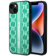 Etui Karl Lagerfeld Monogram Stripe na iPhone 14 Plus - zielone Karl Lagerfeld