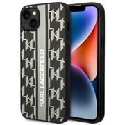 Etui Karl Lagerfeld Monogram Stripe na iPhone 14 Plus - szare Karl Lagerfeld