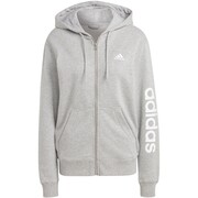 Bluza damska adidas Essentials Linear Full-Zip French Terry Hoodie szara IC6866 adidas