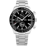 Zegarek Męski Giewont Chronograph Sapphire Srebrno Czarny GW8720-B2 Giewont