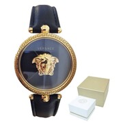 Zegarek Damski Versace Palazzo czarno złoty - VECQ00118 Versace