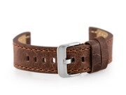 Pasek skórzany do zegarka W48 - PREMIUM - ciemnobrązowy II - 24mm Pacific